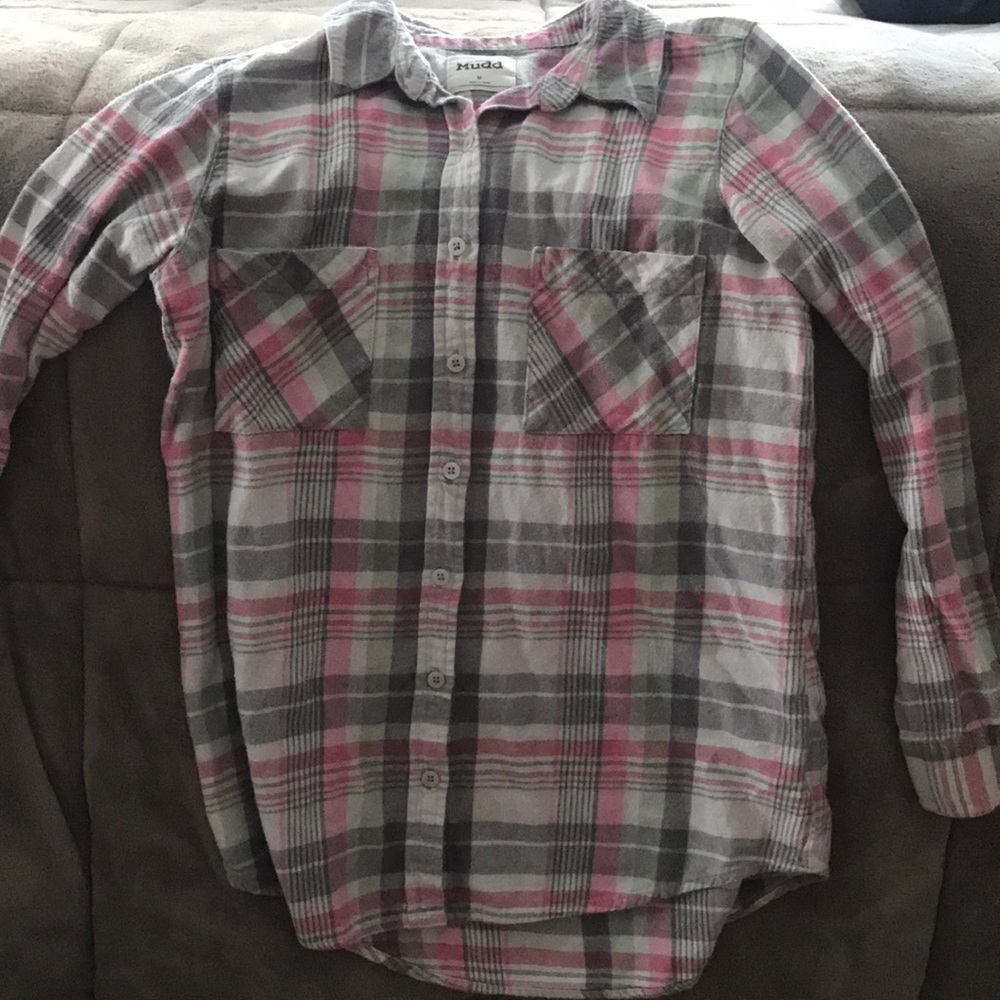 Pink/grey flannel shirt